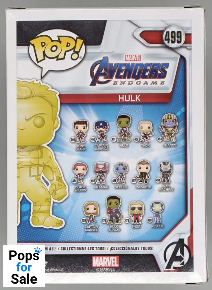 499 Hulk (w Gauntlet Yellow) Chrome Marvel Avengers Funko POP - Box Damaged