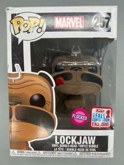 #257 Lockjaw - Flocked - Marvel - 2017 Con - Box Damaged Funko POP