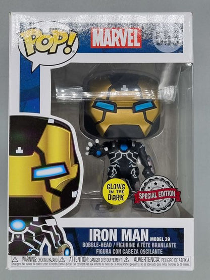 #555 Iron Man (Model 39) - Glow - Marvel - Box Damaged Funko POP
