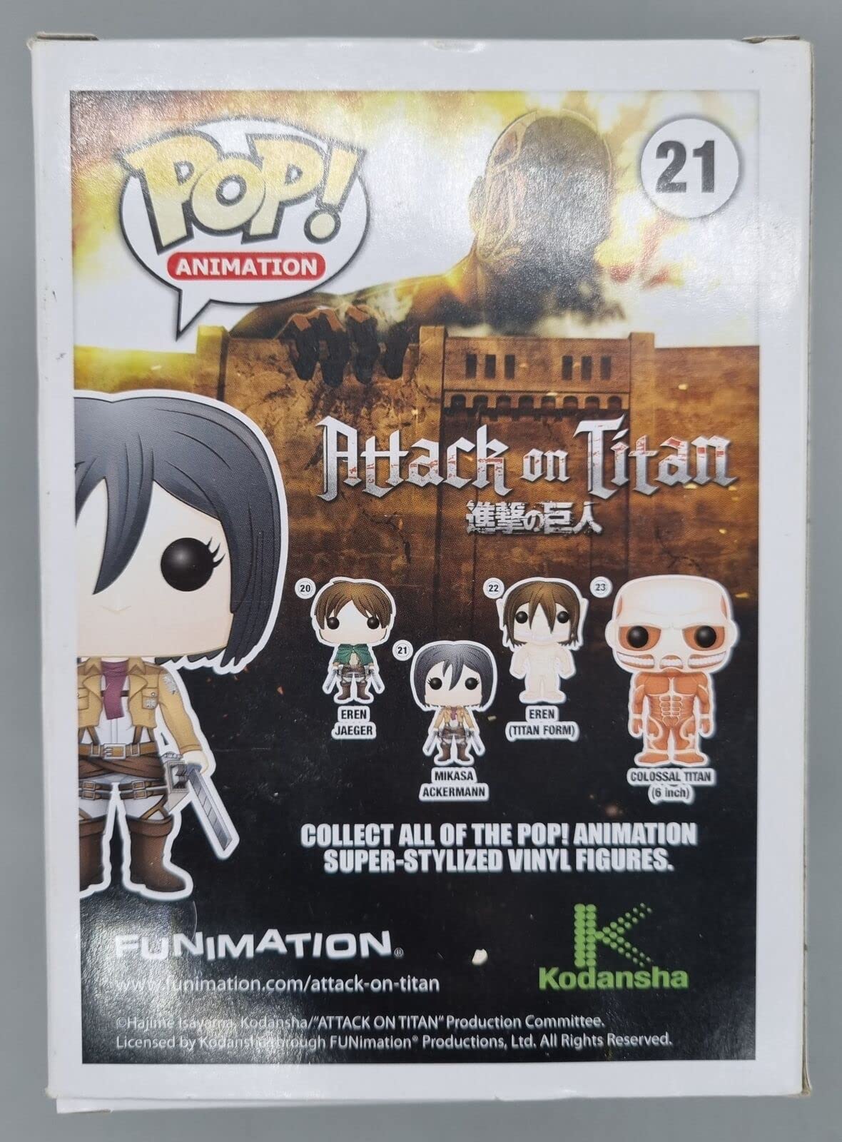 21 Mikasa Ackermann - Attack on Titan - Funko POP - Box Damaged