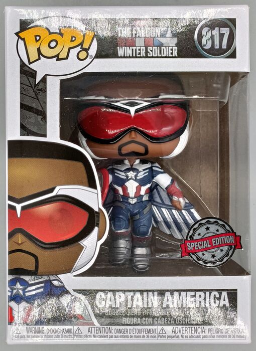 #817 Captain America (Flying) Marvel Falcon & Winter Soldier Box Damaged Funko POP