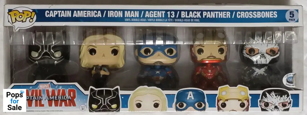 [5 Pack] Marvel Captain America Civil War Iron Man Ag Box Damaged Funko POP