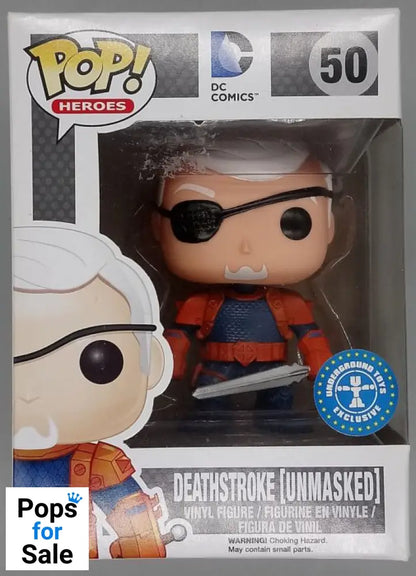 #50 Deathstroke (Unmasked) - DC Comics Heroes Box Damaged Funko POP