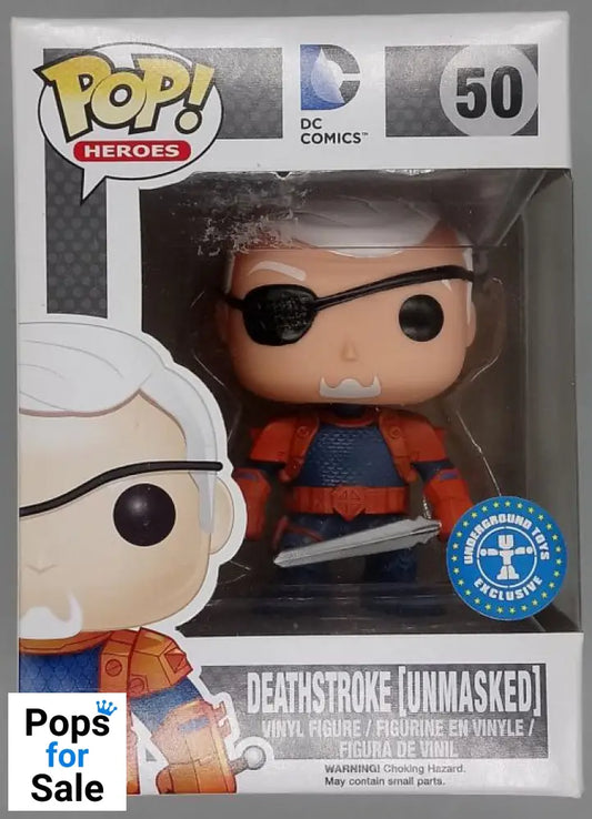50 Deathstroke (Unmasked) - DC Comics Heroes Box Damaged Funko POP