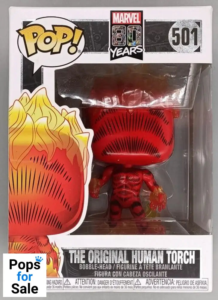 501 The Original Human Torch - Marvel 80 Years - Box Damaged Funko POP