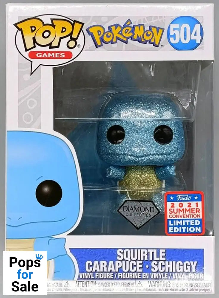 504 Squirtle - Diamond - Pokemon - 2021 Con - Box Damaged Funko POP