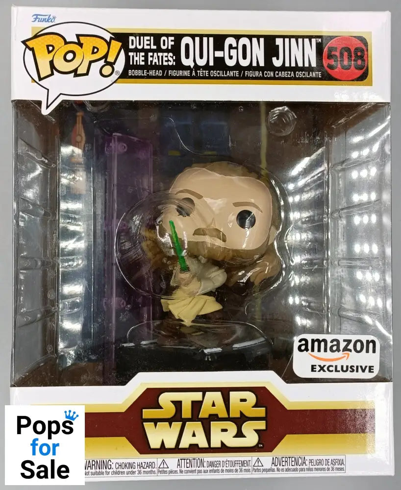 508 Duel of the Fates: QuiGon Jinn Deluxe Star Wars - Box Damaged Funko POP