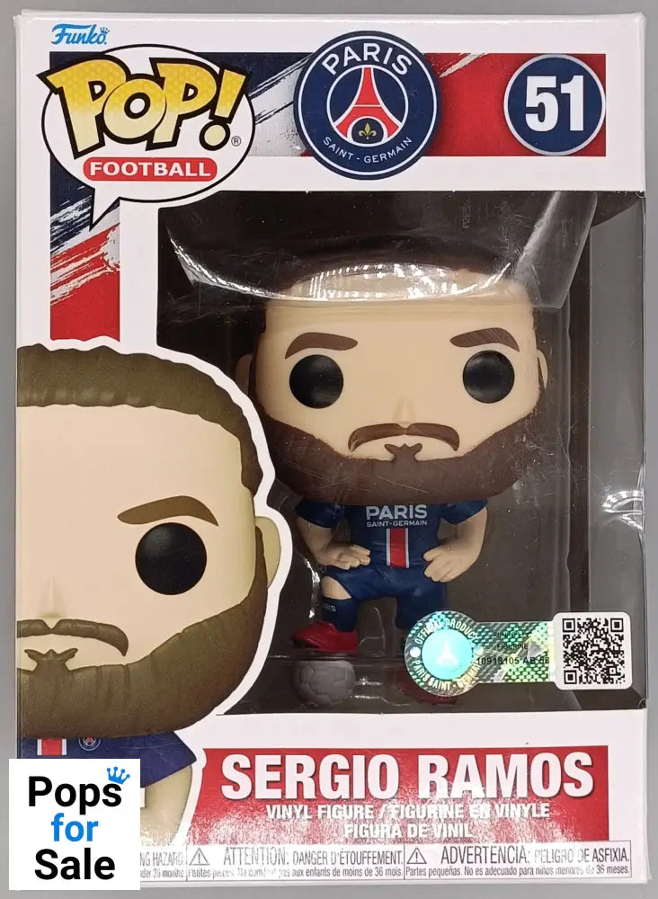 51 Sergio Ramos - Paris Saint Germain - Football - Box Damaged Funko POP