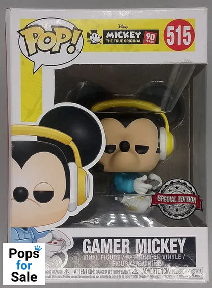 515 Gamer Mickey (Sitting) Disney 90 Years - Funko POP - Box Damaged