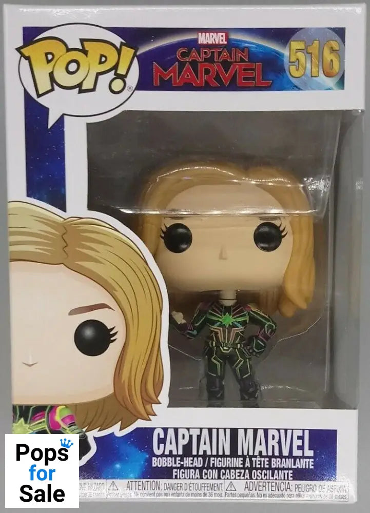 #516 Captain Marvel (Neon) Marvel - Captain Marvel Funko POP