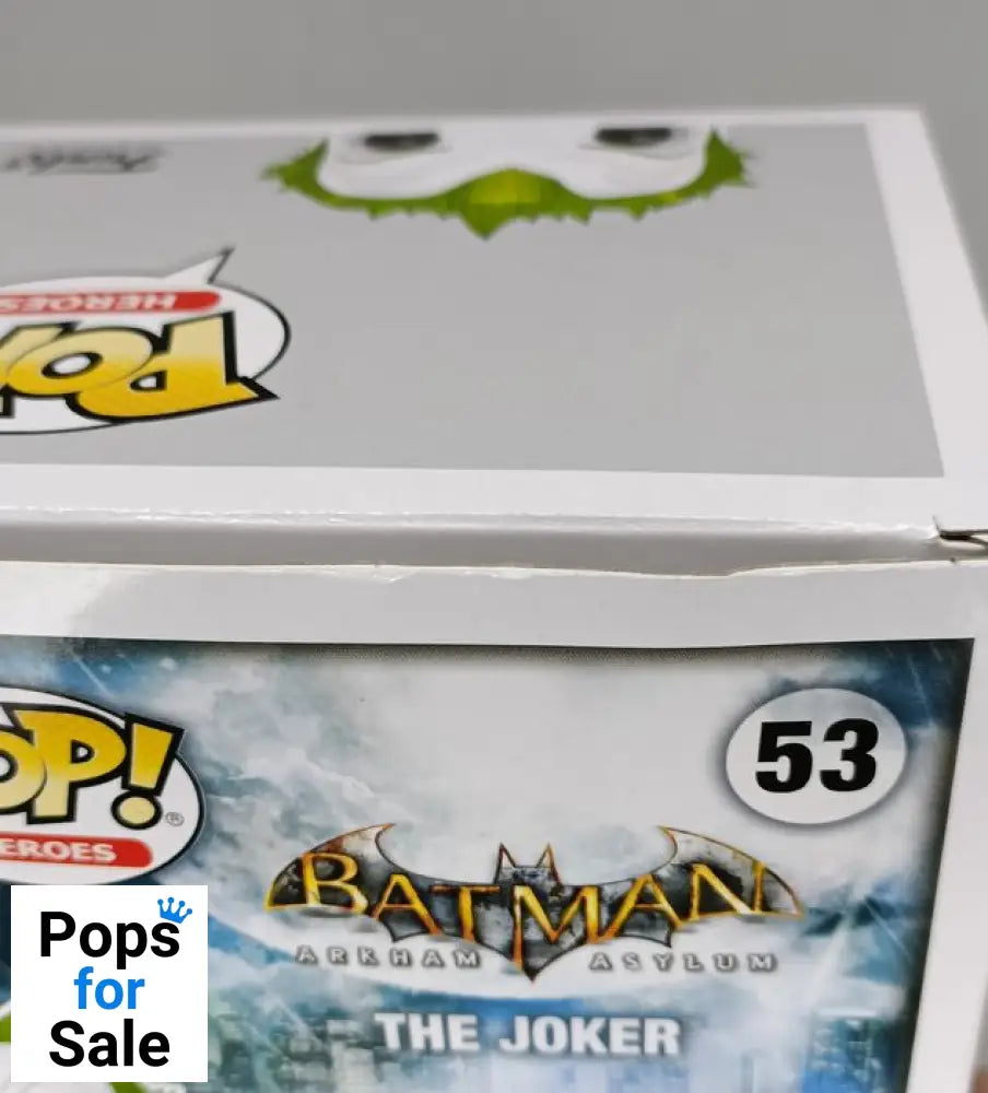 53 The Joker (Green) Chrome DC Batman Arkham Asylum Funko POP - Box Damaged