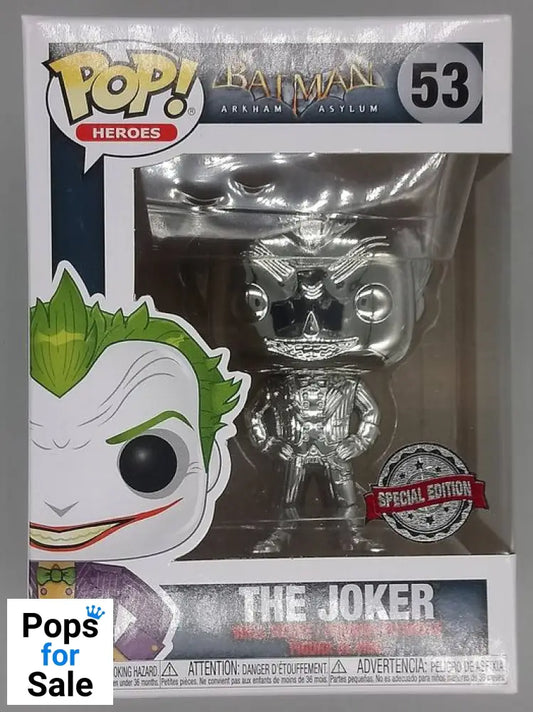 #53 The Joker (Silver) - Chrome - DC Batman: Arkham Asylum Funko POP