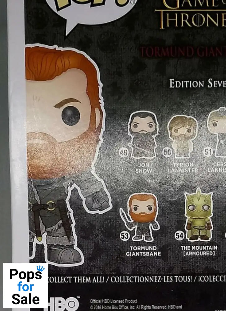 #53 Tormund Giantsbane (Snowy) Game of Thrones Box Damaged Funko POP