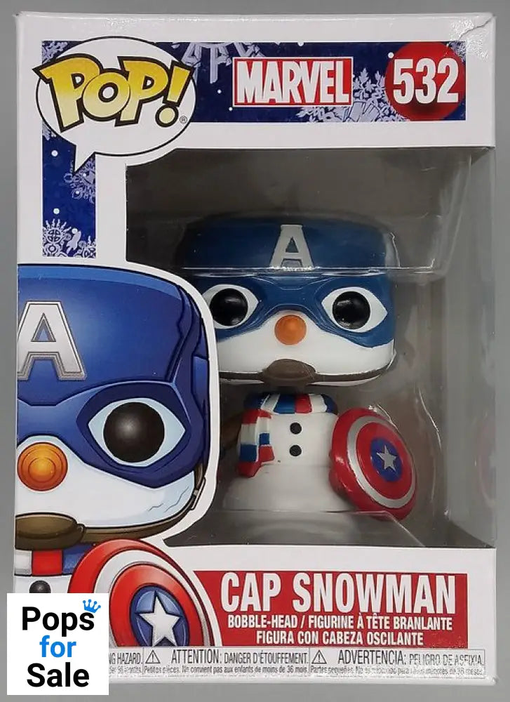 #532 Cap Snowman - Marvel - Holidays - Box Damaged Funko POP