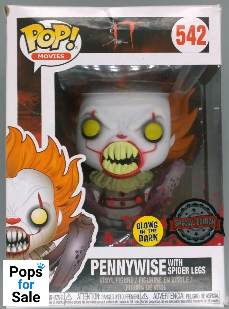 #542 Pennywise (Spider Legs) Glow IT 2017 - Box Damaged Funko POP