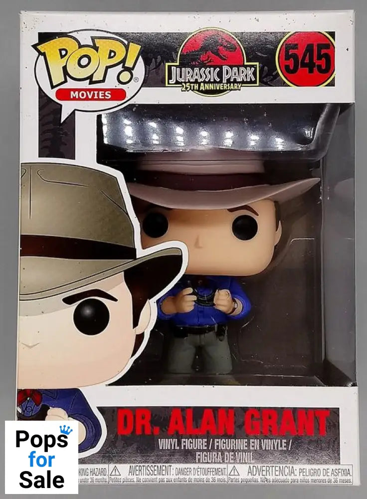 545 Dr. Alan Grant - Jurassic Park 25th Anniversary - Box Damaged Funko POP