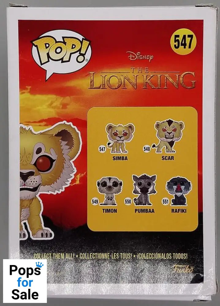 #547 Simba - Flocked - Disney The Lion King - Box Damaged Funko POP