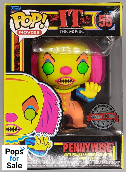 55 Pennywise - Blacklight - Horror - IT- Funko POP - Box Damaged