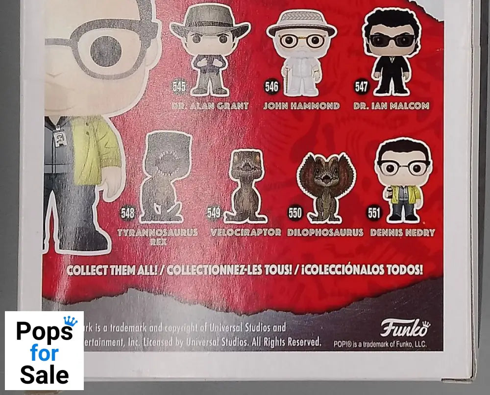 #551 Dennis Nedry - Jurassic Park 25th Anniversa- Box Damaged Funko POP