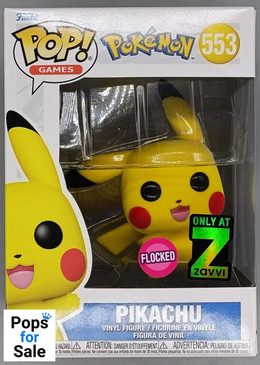 #553 Pikachu (Waving) Flocked Pokemon Funko POP