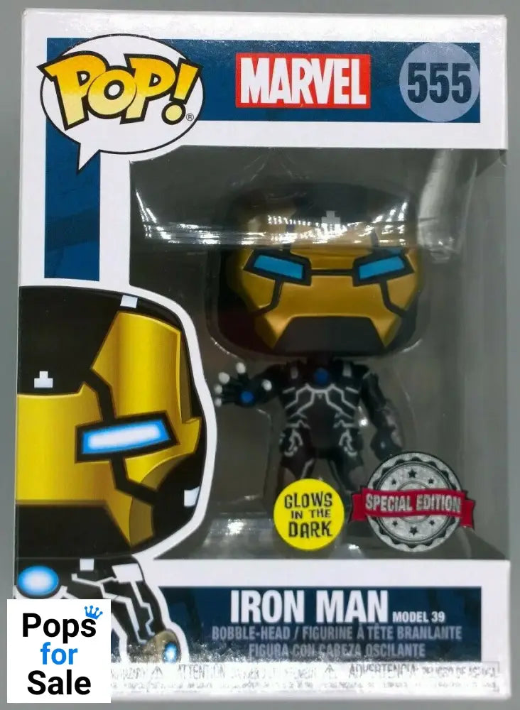 #555 Iron Man (Model 39) - Glow - Marvel Funko POP