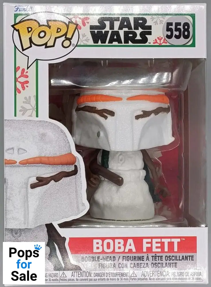 #558 Boba Fett (Snowman) Star Wars - Holidays - Brand New Funko POP in Protector