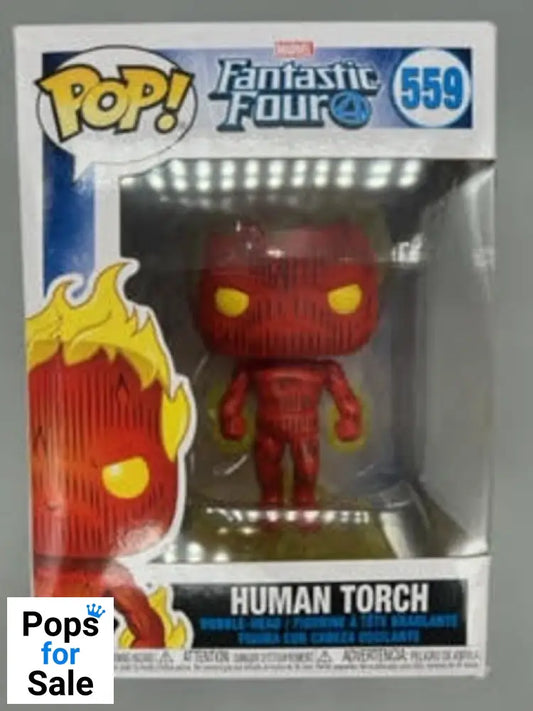 559 Human Torch - Marvel Fantastic Four Funko POP - Damaged Box