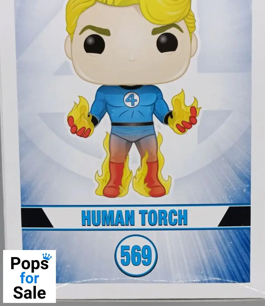 #569 Human Torch (w/ Flames) - Marvel Fantastic Four Box Damaged Funko POP