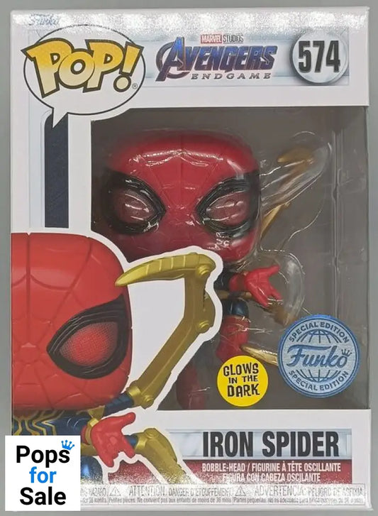 #574 Iron Spider (w/ Gauntlet) Glow Marvel Avengers Endgame Funko POP