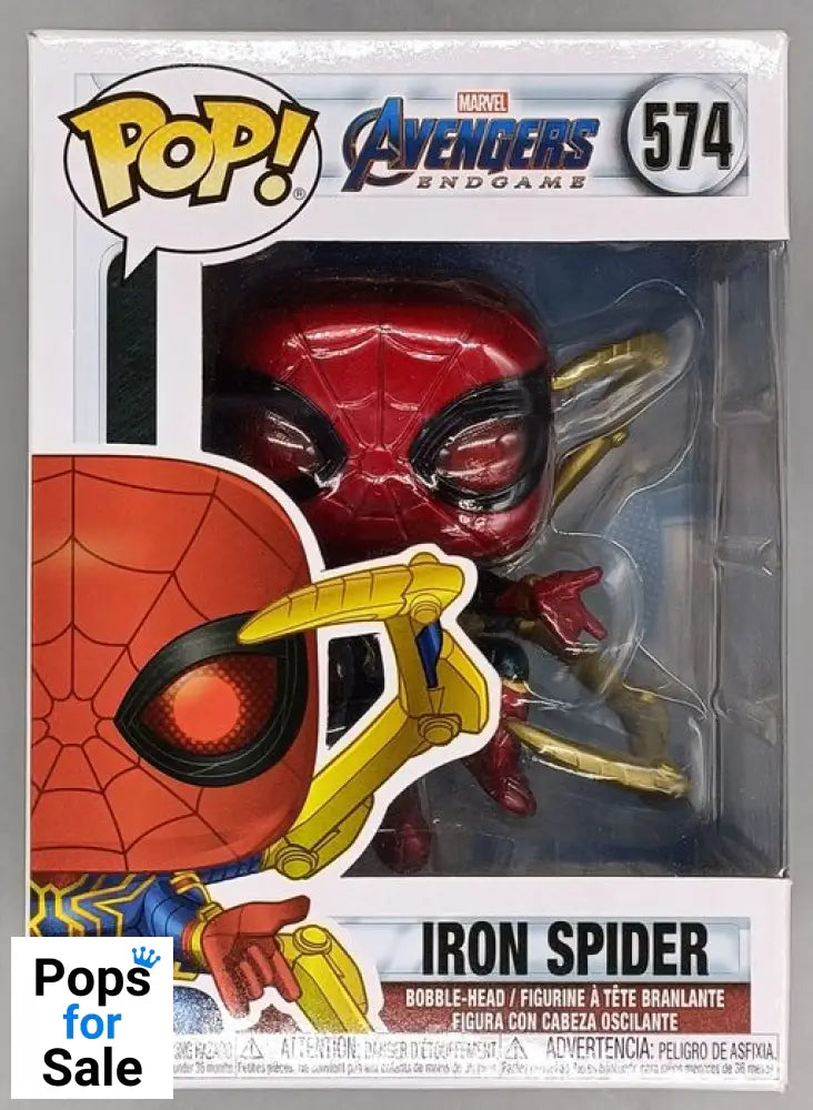 #574 Iron Spider (w/ Gauntlet) Marvel Avengers Endgam Box Damaged Funko POP