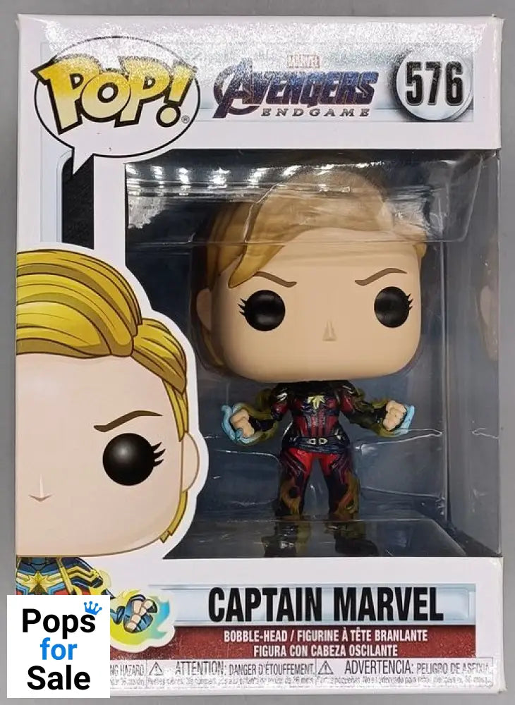 576 Captain Marvel (Short Hair) Marvel Avengers Endgame Funko POP - Box Damaged