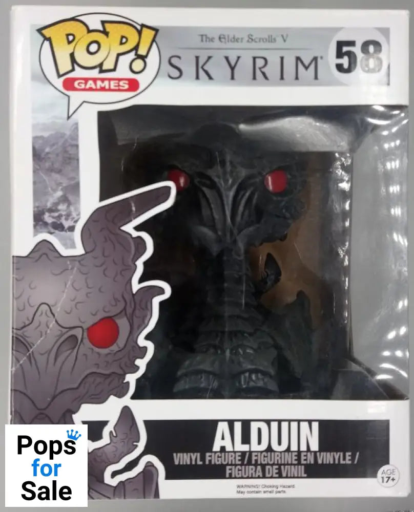 58 Alduin - 6 Inch - Elder Scrolls Skyrim - Box Damaged Funko POP