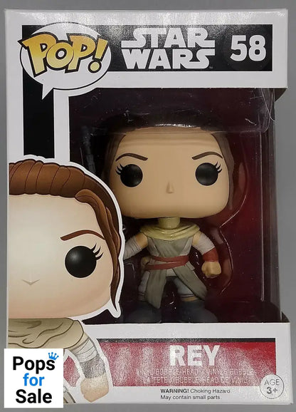 #58 Rey - Star Wars The Force Awakens - Box Damaged Funko POP