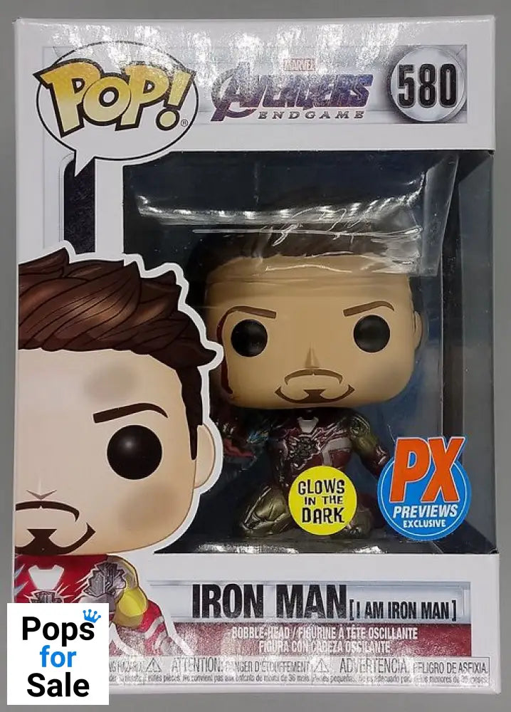 #580 Iron Man (I am Iron Man) Metallic Glow Marvel Endgame Funko POP