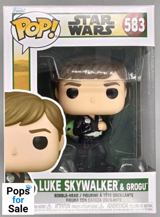 #583 Luke Skywalker (& Grogu) - Star Wars - Box Damaged Funko POP