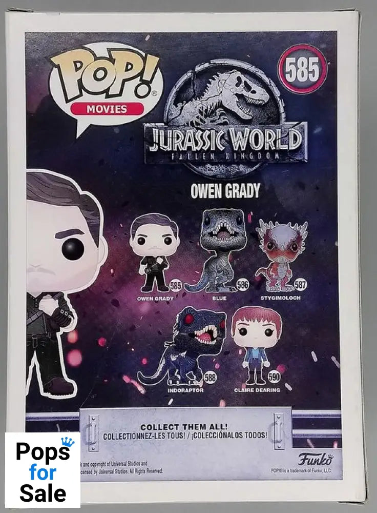 #585 Owen Grady - Jurassic World Fallen Kingdom Box Damaged Funko POP