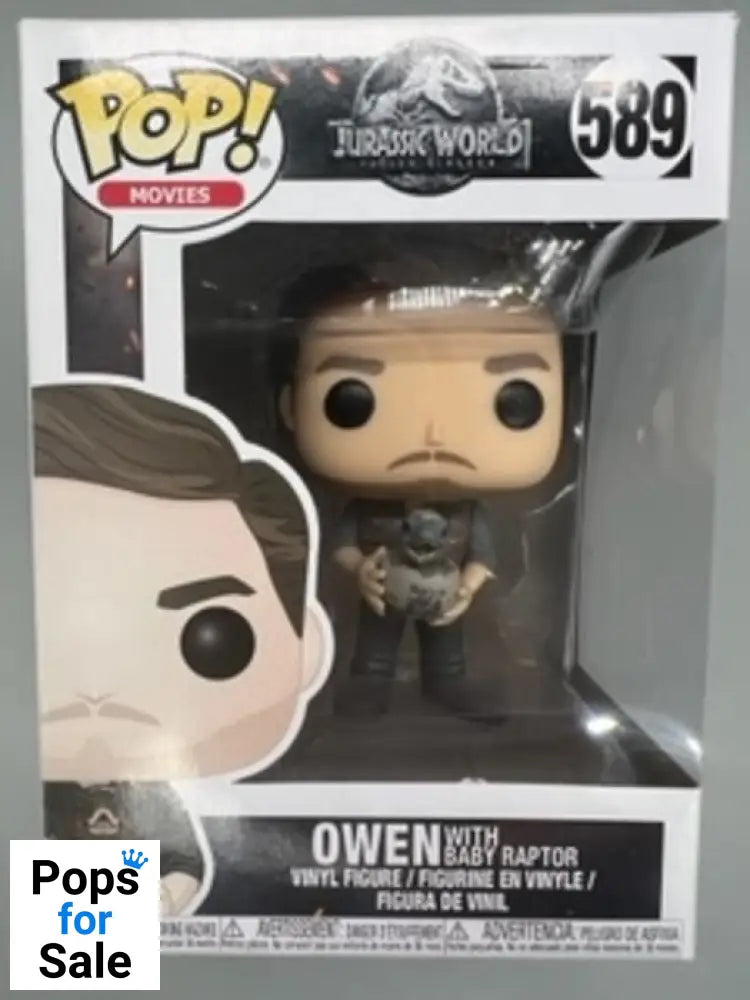 #589 Owen (with Baby Raptor) - Jurassic World - Box Damaged Funko POP