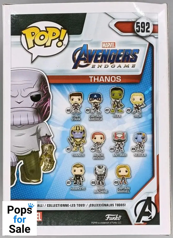 #592 Thanos (Detachable Arm) Marvel Avengers Endgame Box Damaged Funko POP