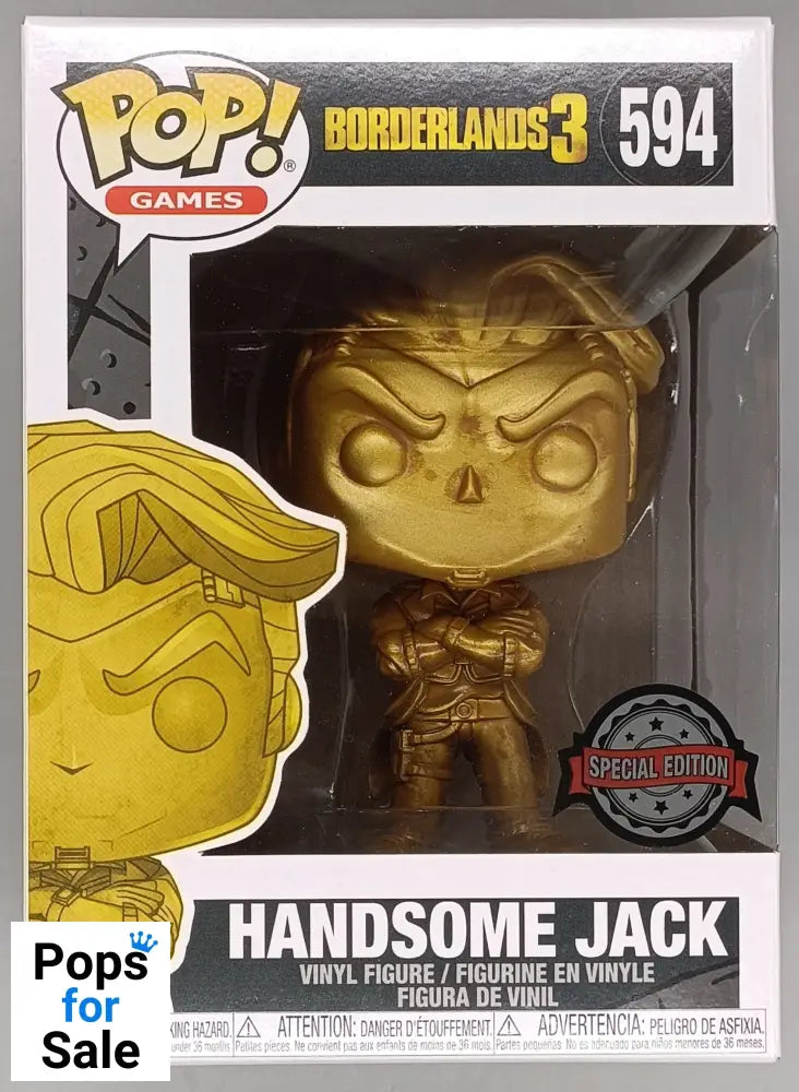 594 Handsome Jack (Gold) - Metallic - Borderlands Funko POP