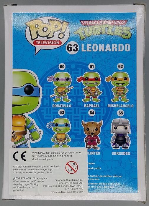 #63 Leonardo - Teenage Mutant Ninja Turtles - Box Damaged Funko POP