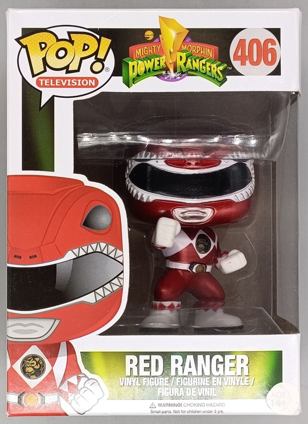 406 Red Ranger (Action Pose) - Metallic - Power Rangers - Funko POP - Box Damaged