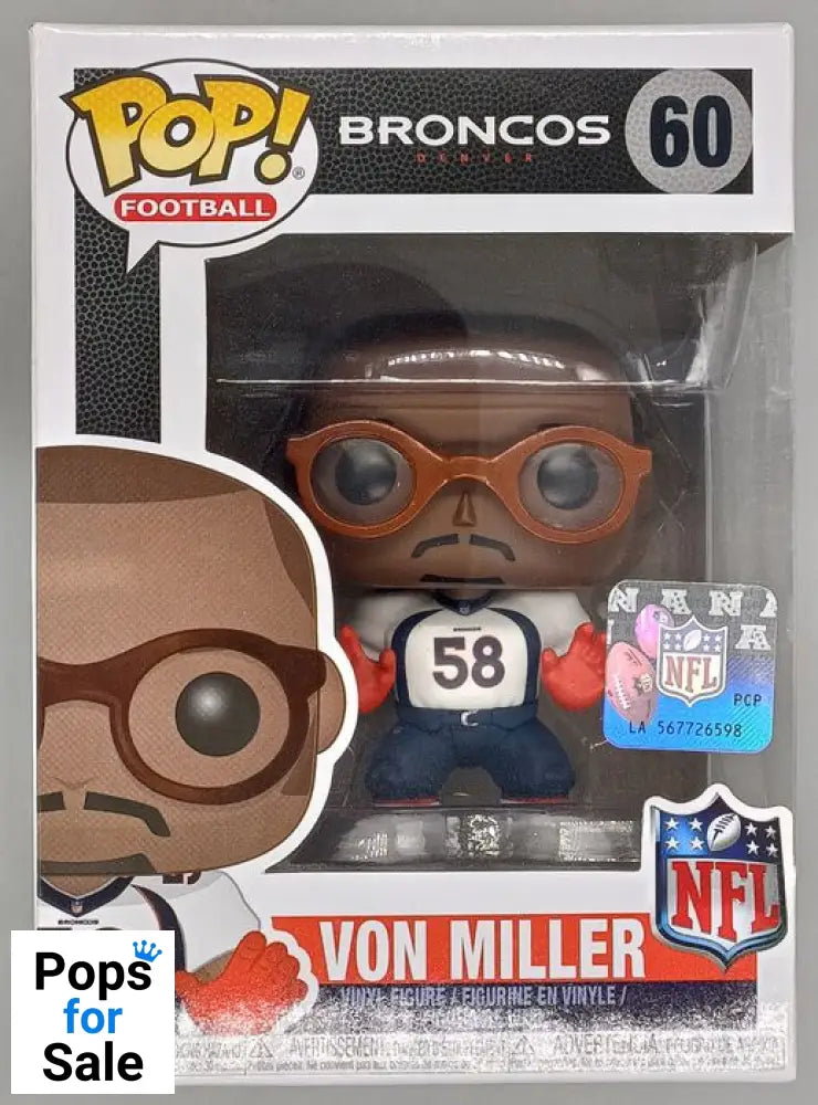 #60 Von Miller (White) - NFL Denver Broncos Funko POP