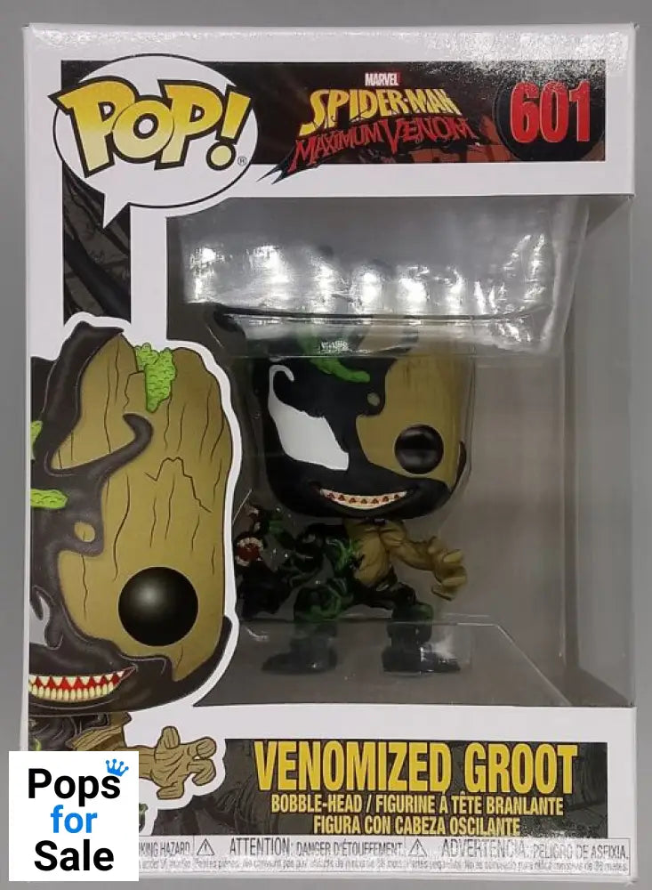 #601 Venomized Groot - Marvel Spider-Man Maximum Box Damaged Funko POP