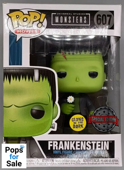 607 Frankenstein (w/ Flower) - Glow - Monsters Funko POP - Box Damaged
