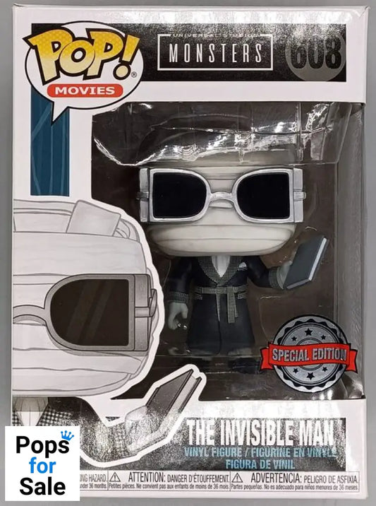 #608 The Invisible Man - B&W - Universal Monsters Box Damaged Funko POP