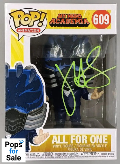 #609 All For One - My Hero Academia John Swasey Signed COA Funko POP