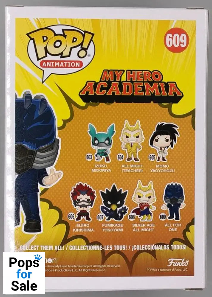 #609 All For One - My Hero Academia John Swasey Signed COA Funko POP