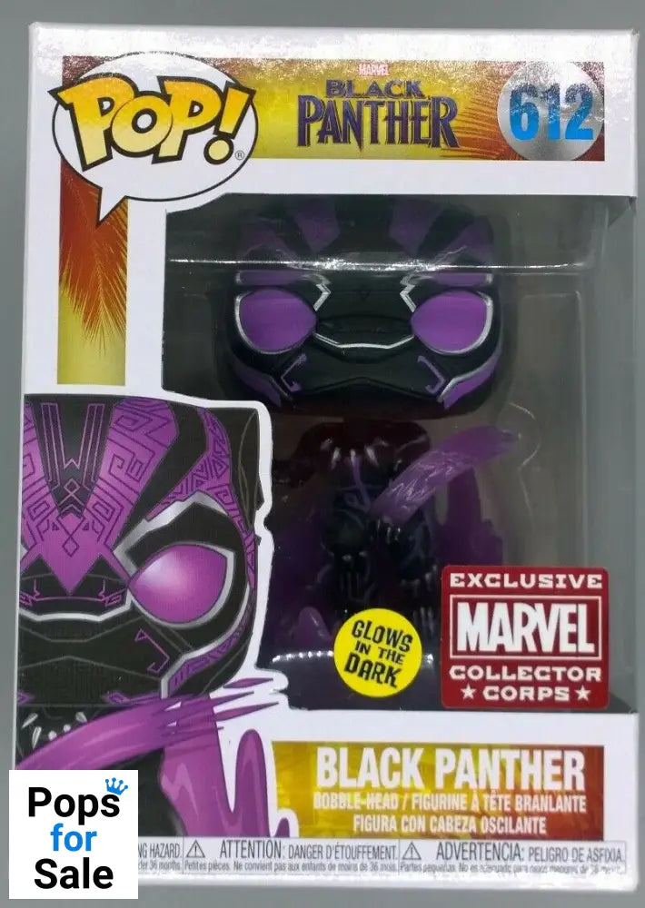 #612 Black Panther (Leaping) Glow - Marvel Collector Corps Funko POP