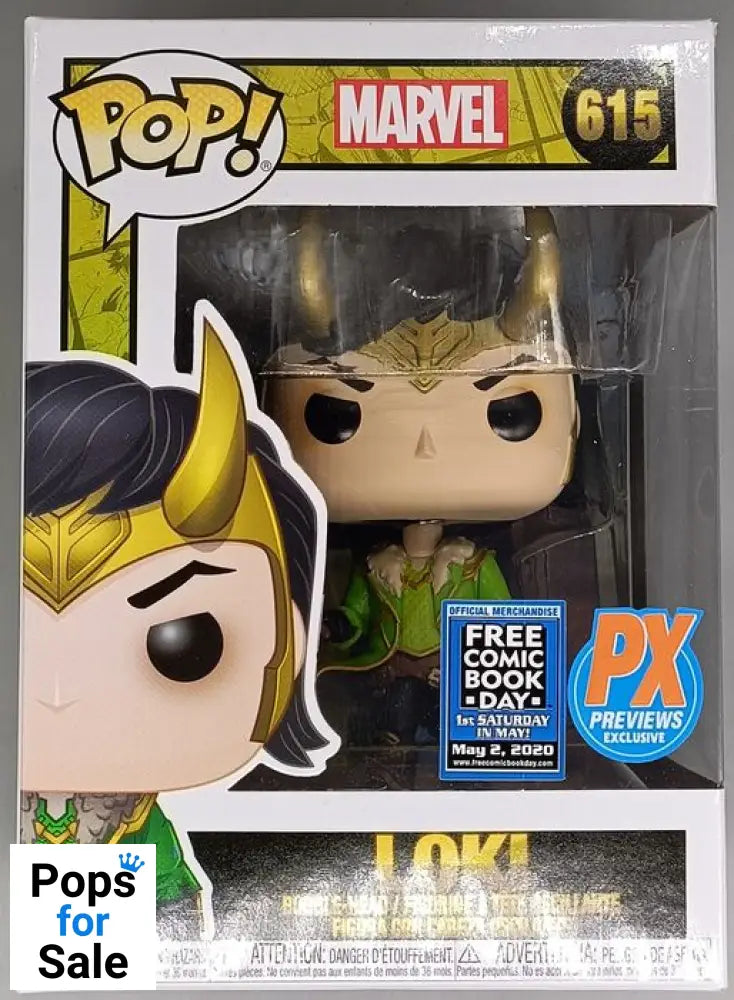 615 Loki (w/ Mjolnir) - Marvel - Box Damaged Funko POP