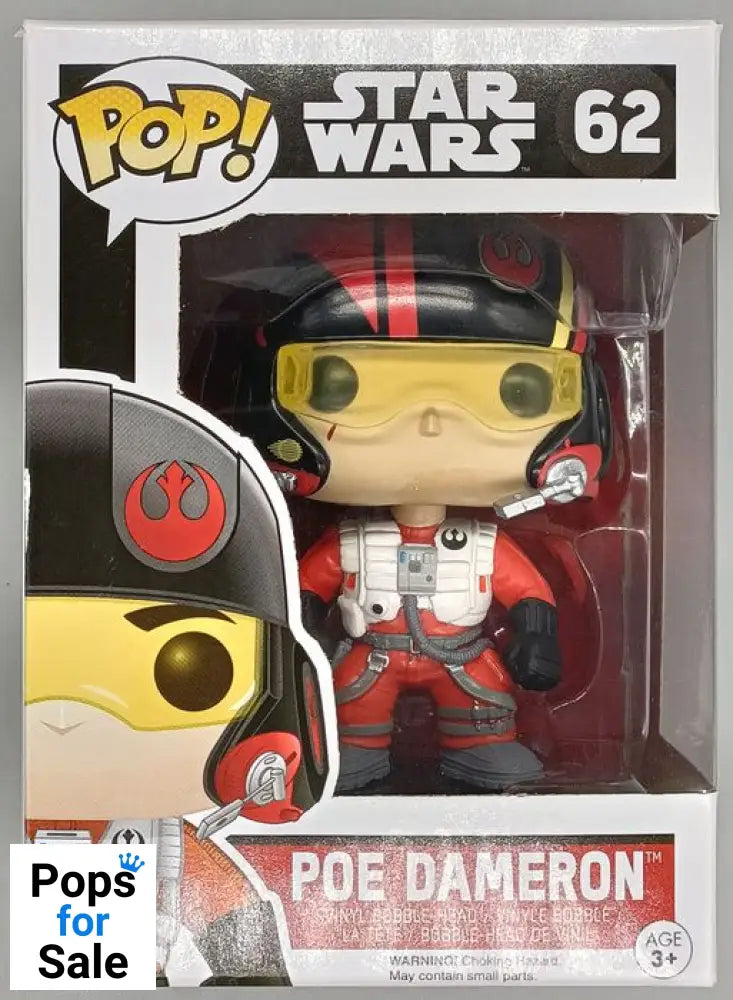 #62 Poe Dameron - Star Wars The Force Awakens - Box Damaged Funko POP